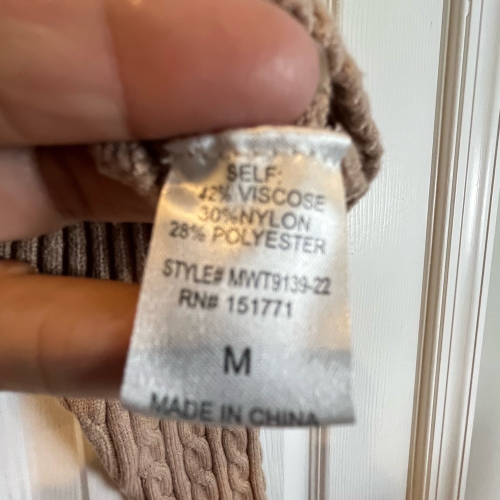 Altar'd State Tan Cable Knit Sweater, Size M - Picture 3 of 13